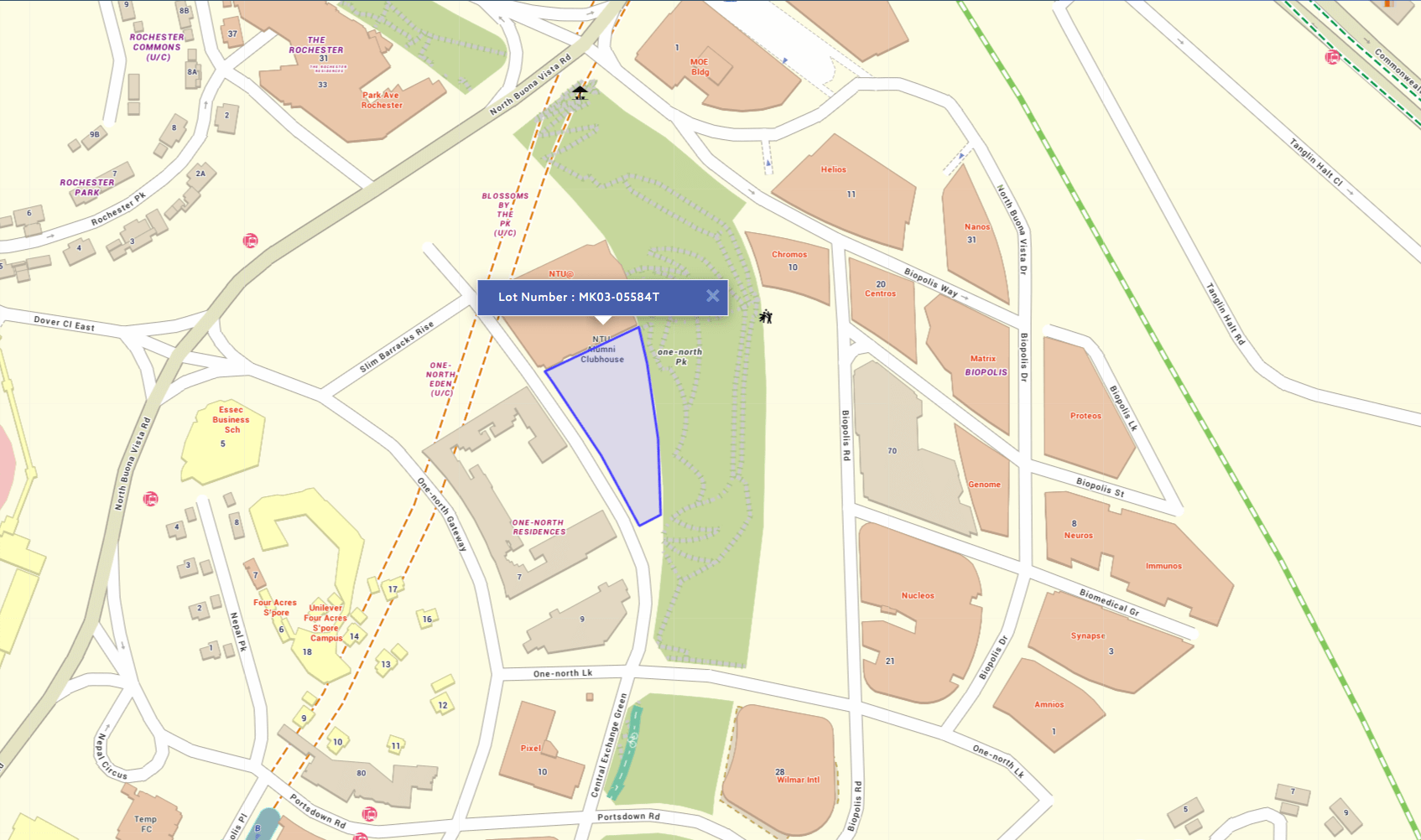 Location Map of The Hill@One-North